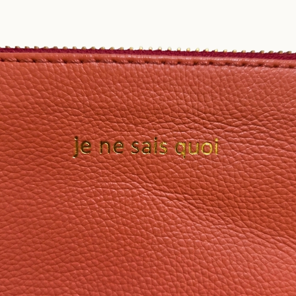 NWT Anthropologie Je Ne Sais Quoi Leather Idiom Pencil Pouch- Rose - Picture 3 of 7